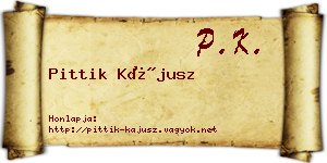 Pittik Kájusz névjegykártya